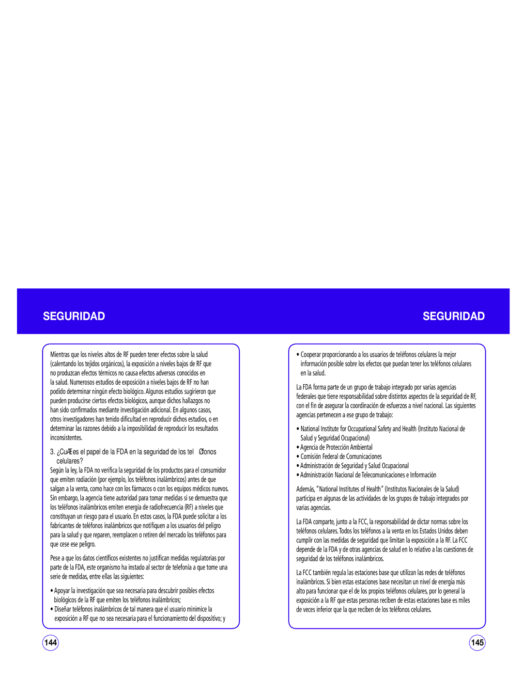 UTStarcom CDM1450 manual Administración Nacional de Telecomunicaciones e Información 