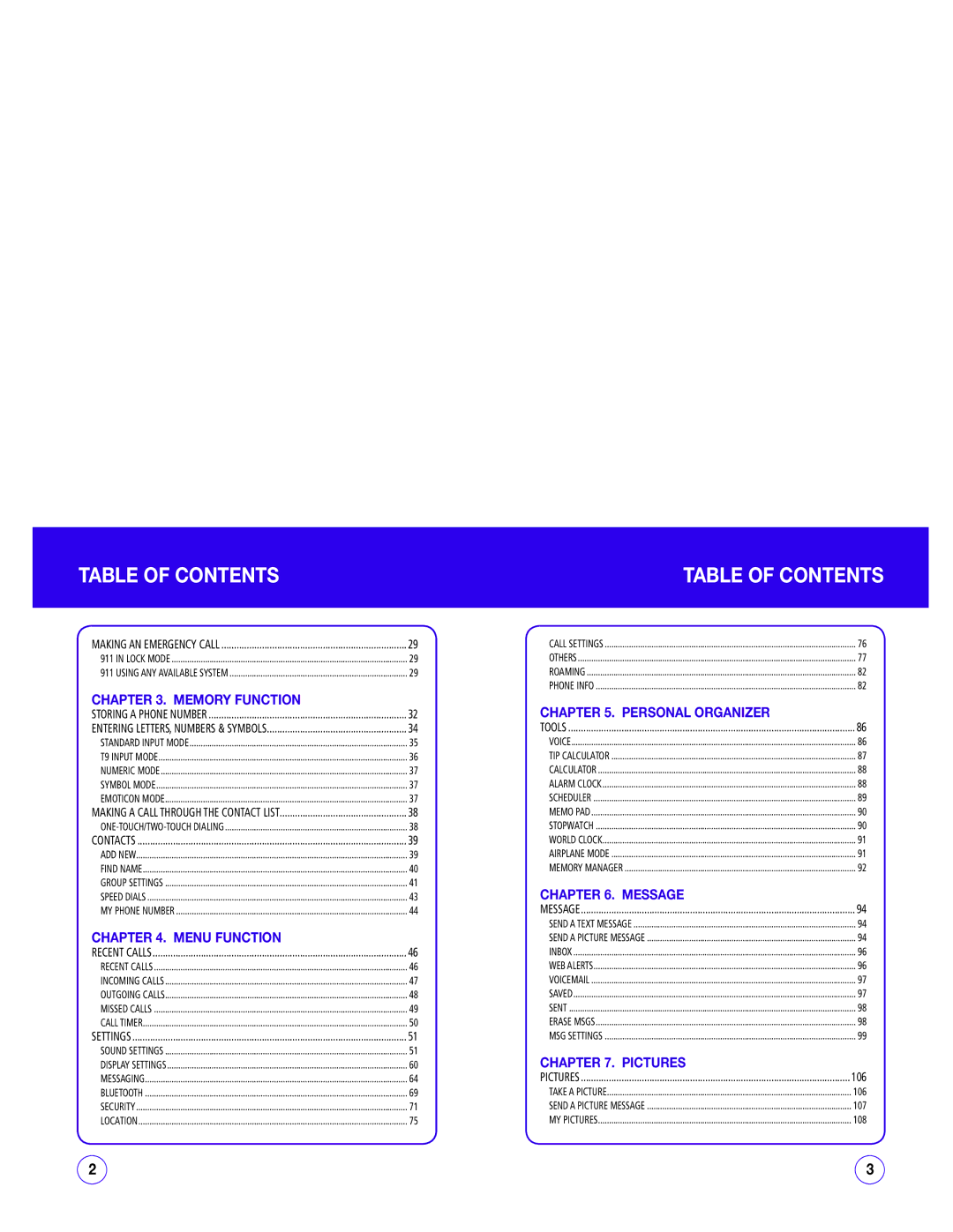 UTStarcom CDM1450 manual Table of Contents 