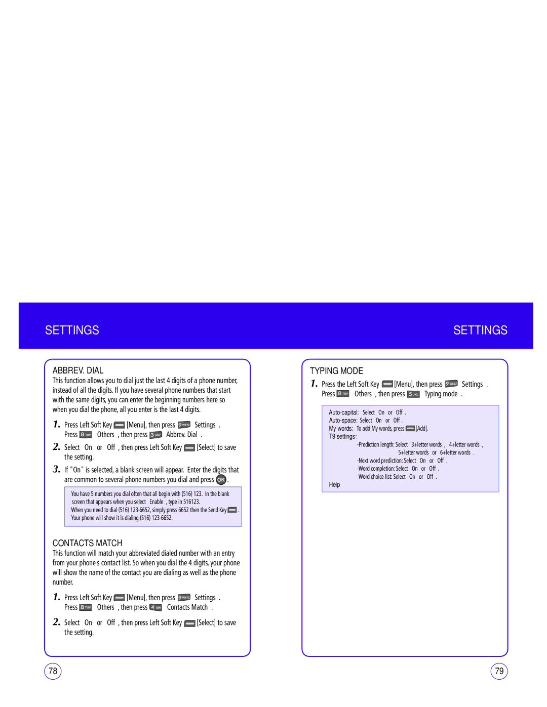 UTStarcom CDM1450 manual ABBREV. Dial, Contacts Match, Typing Mode, Press Others, then press Typing mode 