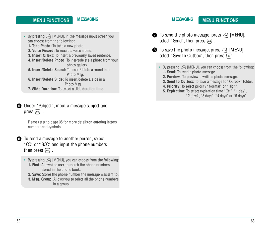 UTStarcom CDM8915 manual Under Subject, input a message subject and press 