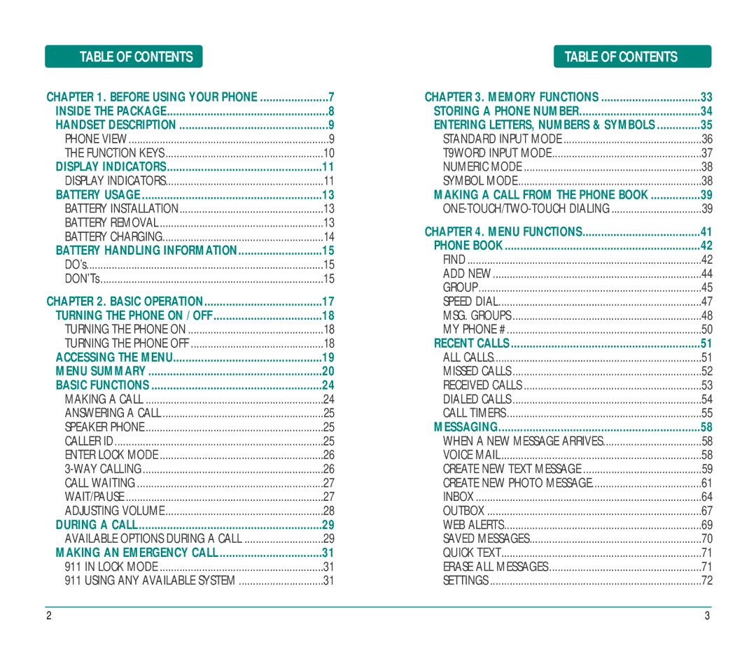 UTStarcom CDM89215 manual Table of Contents 