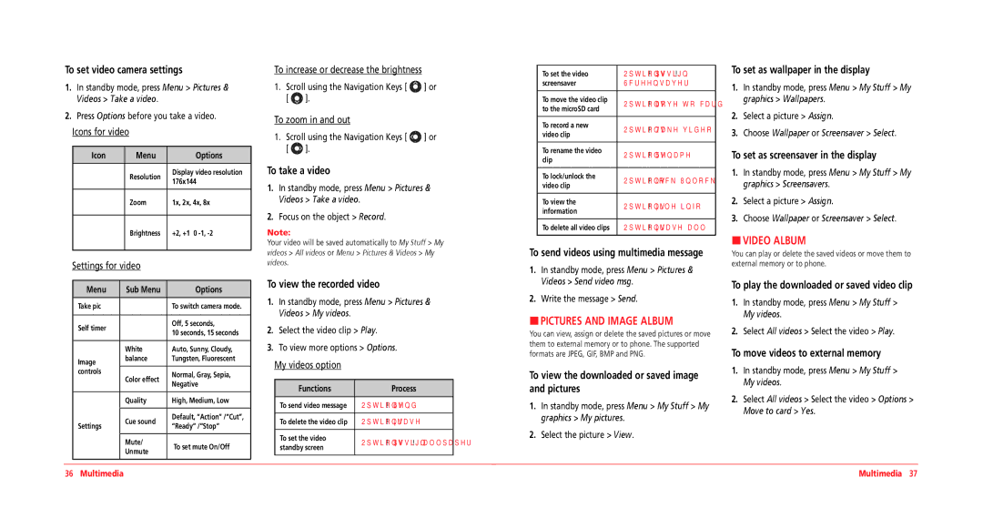 UTStarcom CDM8964VM manual Pictures and Image Album, Video Album 