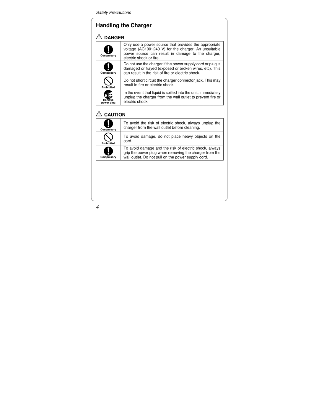 UTStarcom Handset warranty Handling the Charger 