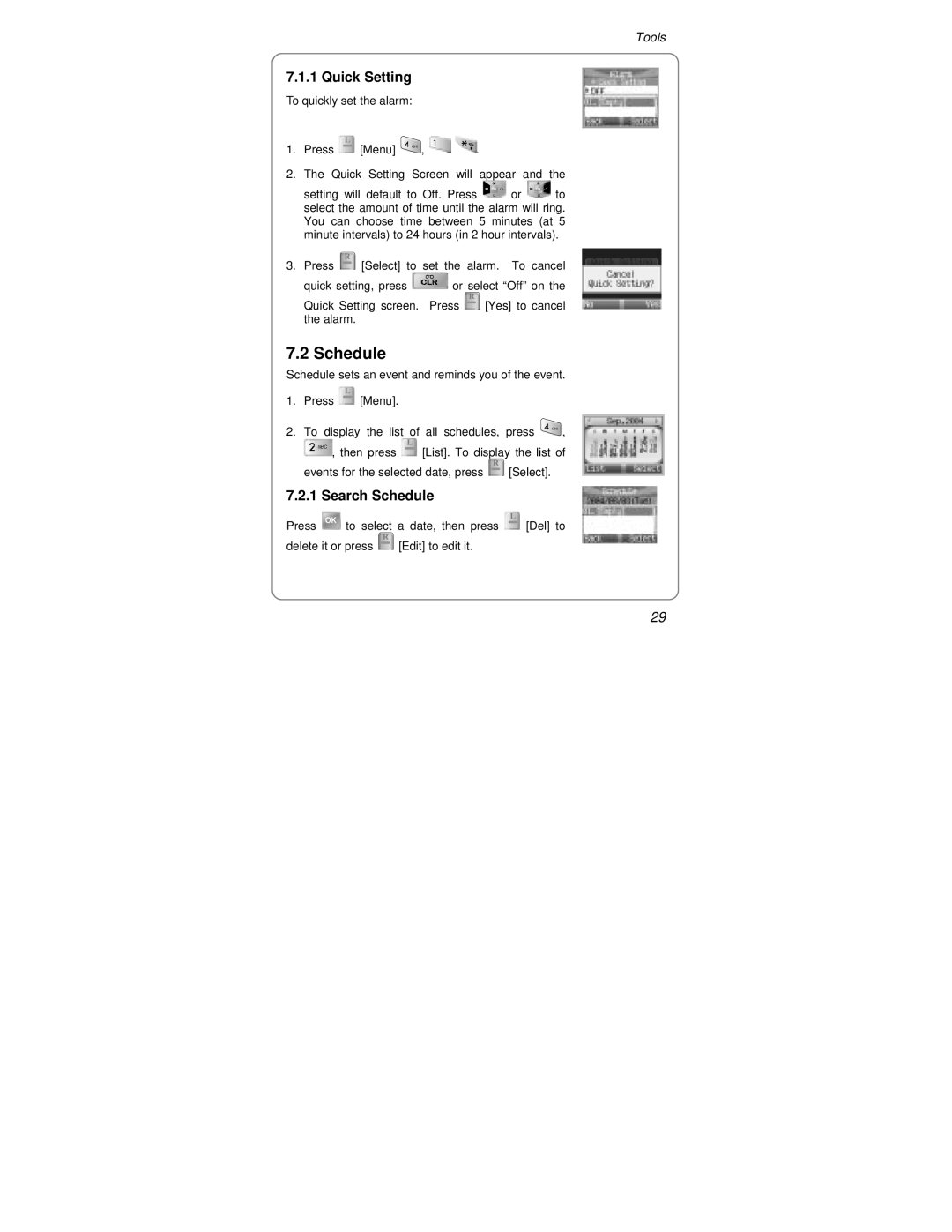 UTStarcom Handset warranty Quick Setting, Search Schedule 