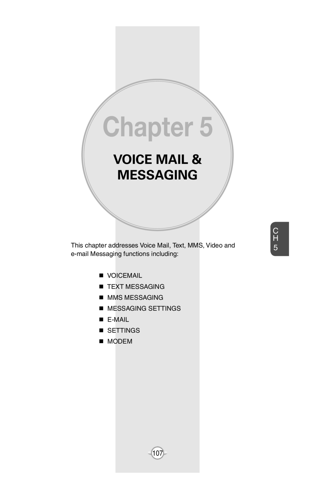 UTStarcom PN-820 user manual Voice Mail & Messaging, Chapter, Voicemail Text Messaging Mms Messaging 