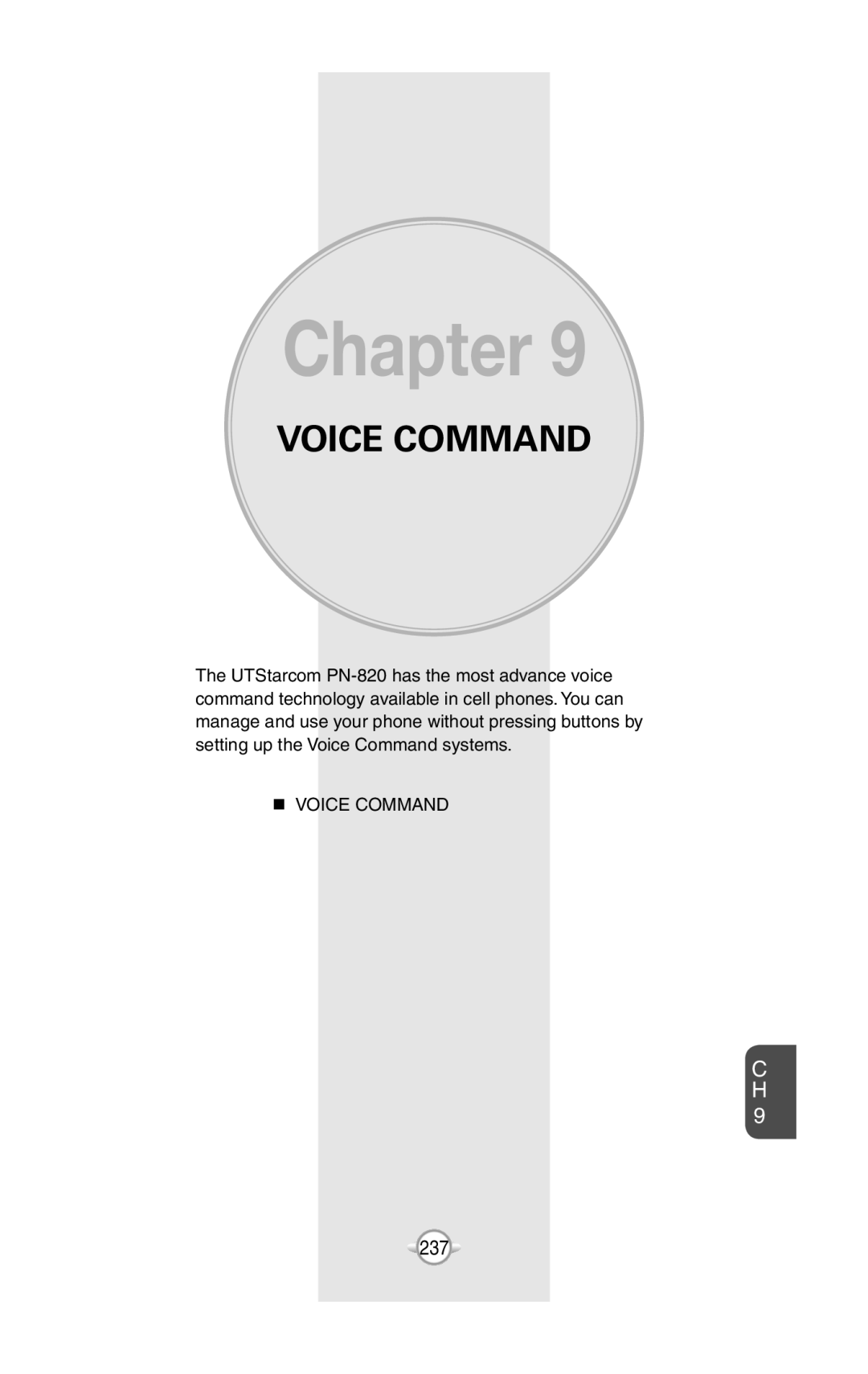 UTStarcom PN-820 user manual Chapter, Voice Command 
