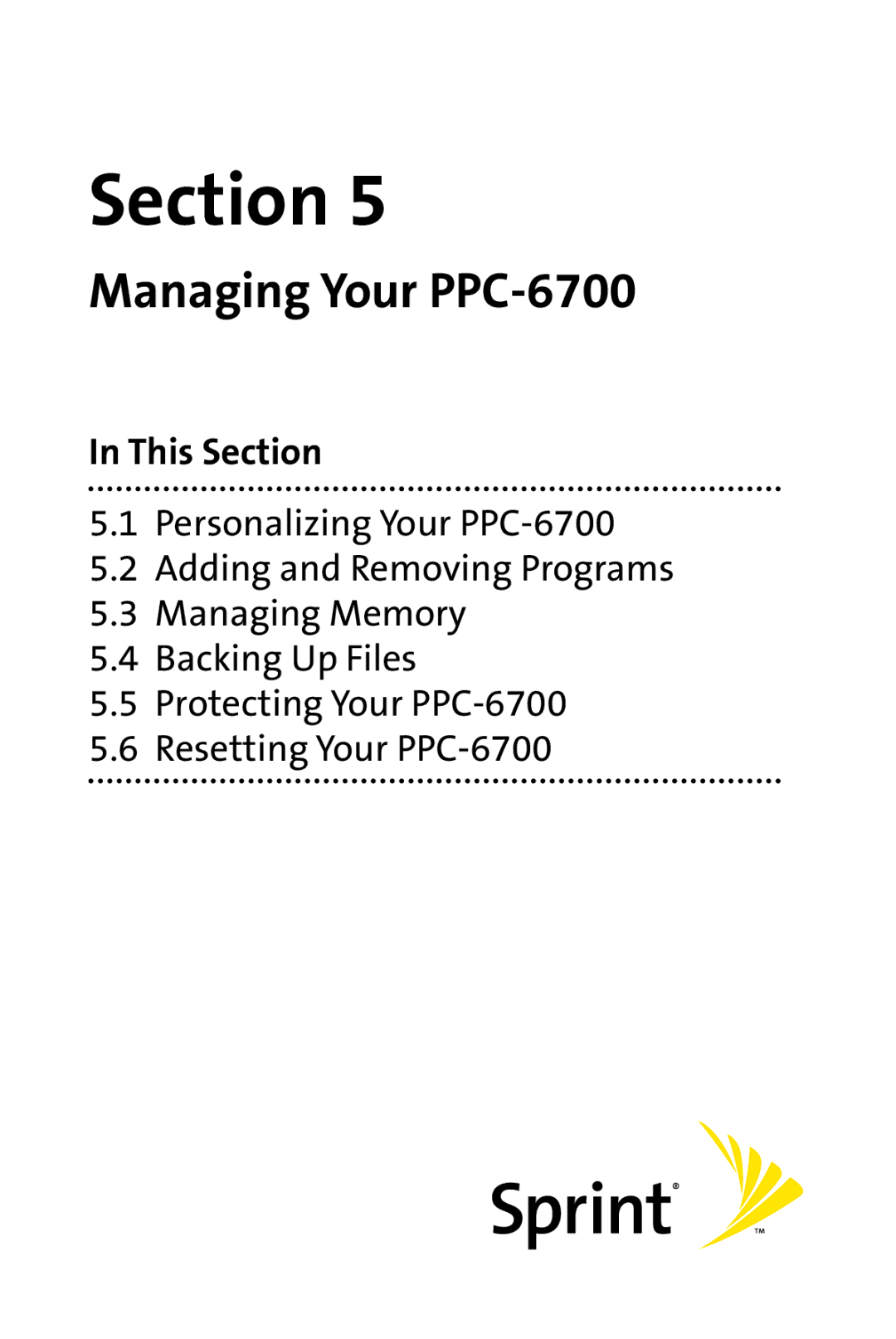 UTStarcom manual Managing Your PPC-6700 