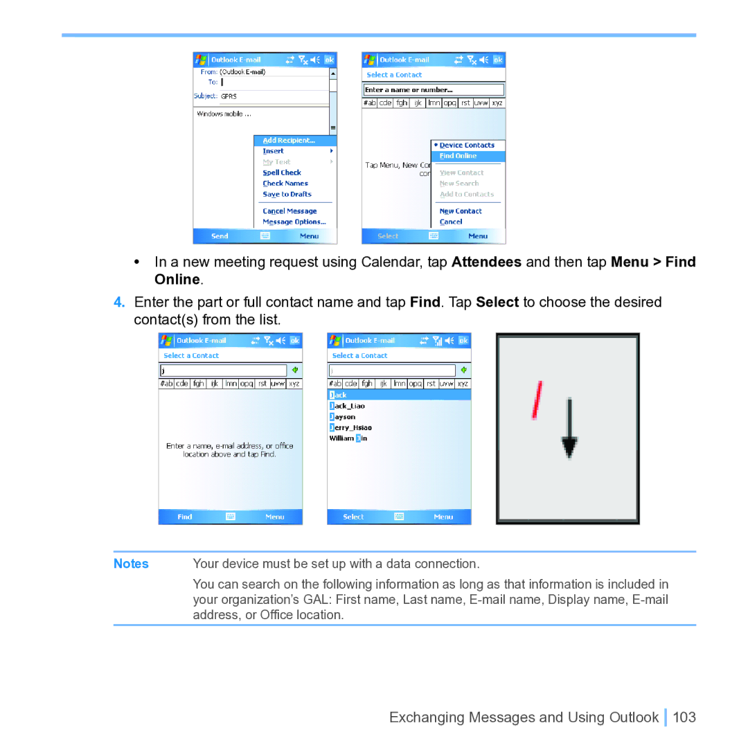 UTStarcom PPC 6700 manual Exchanging Messages and Using Outlook 