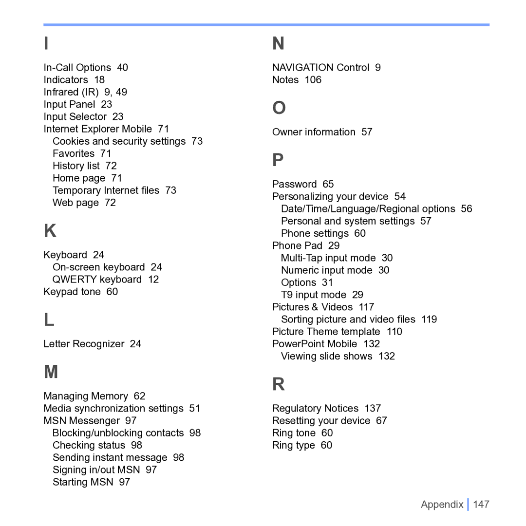 UTStarcom PPC 6700 manual Appendix 