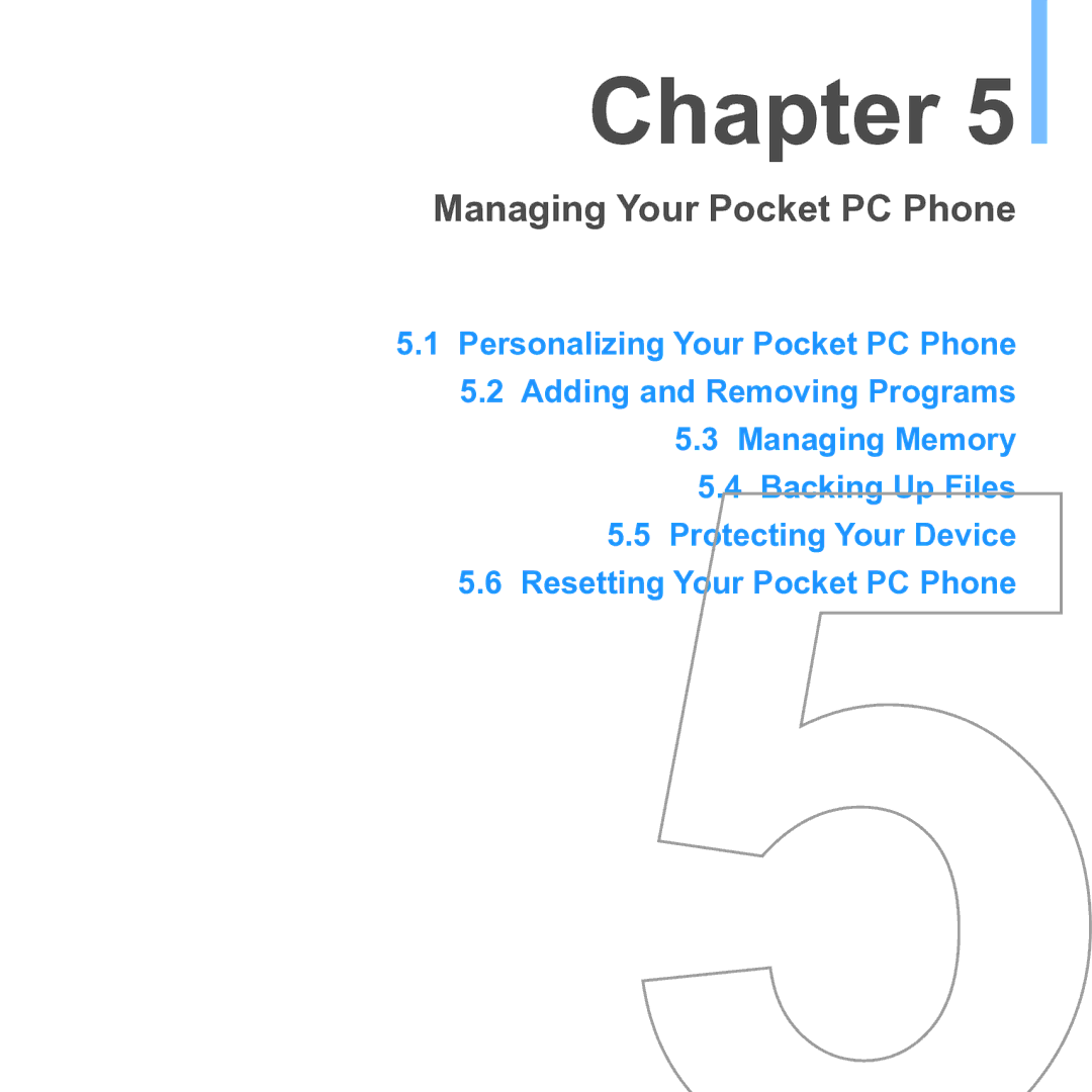 UTStarcom PPC 6700 manual Managing Your Pocket PC Phone 