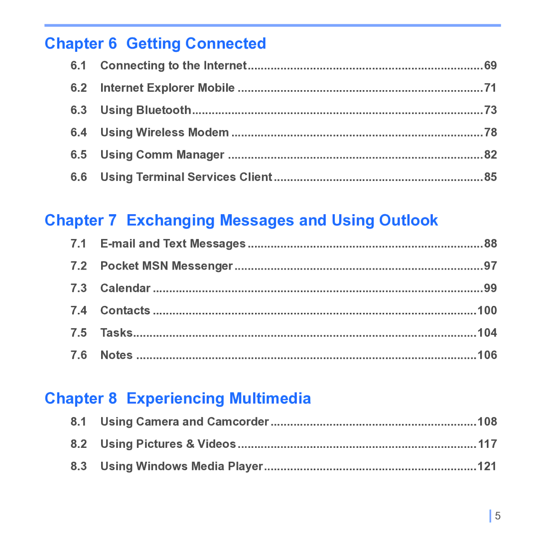 UTStarcom PPC 6700 manual Exchanging Messages and Using Outlook 