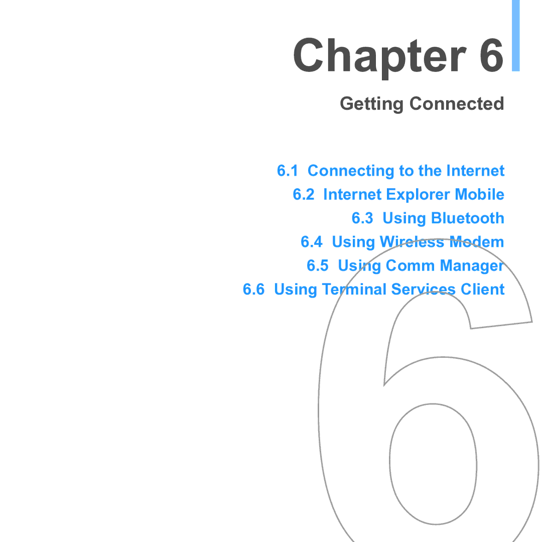 UTStarcom PPC 6700 manual Getting Connected 