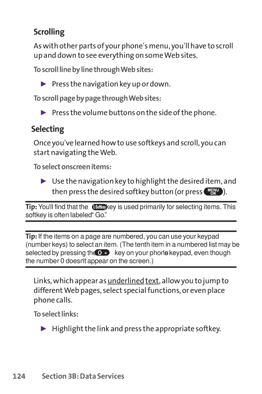 UTStarcom PPLS-7075 manual Scrolling, Selecting 