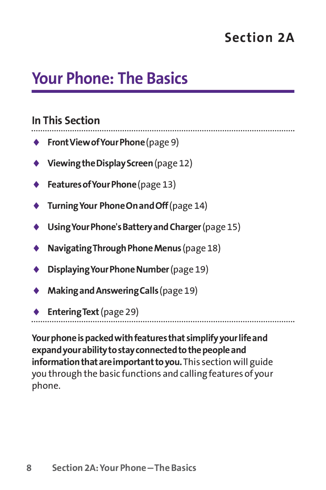 UTStarcom PPLS-7075 manual Your Phone The Basics, Your Phone-The Basics 