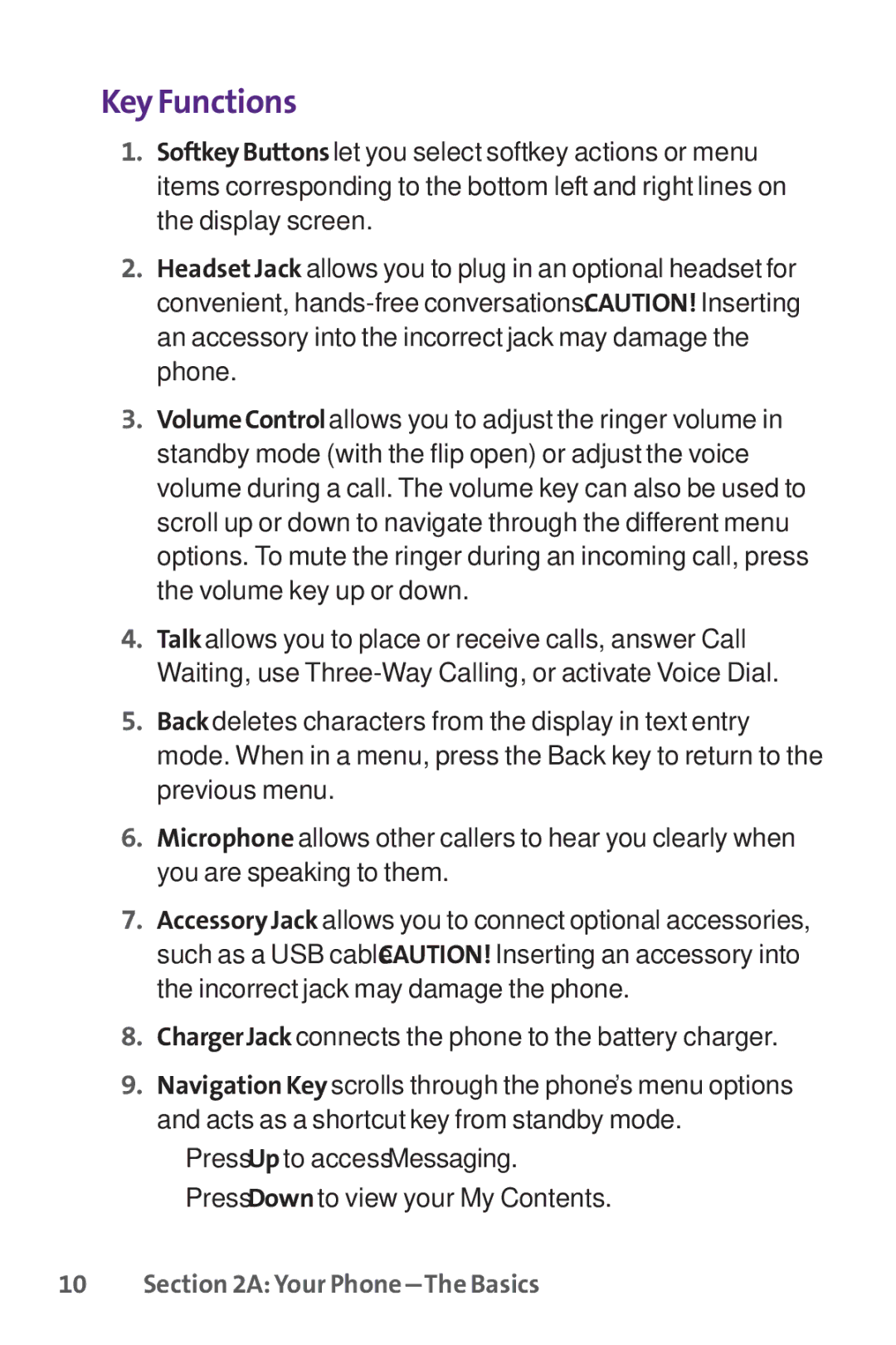 UTStarcom PPLS-7075 manual Key Functions 