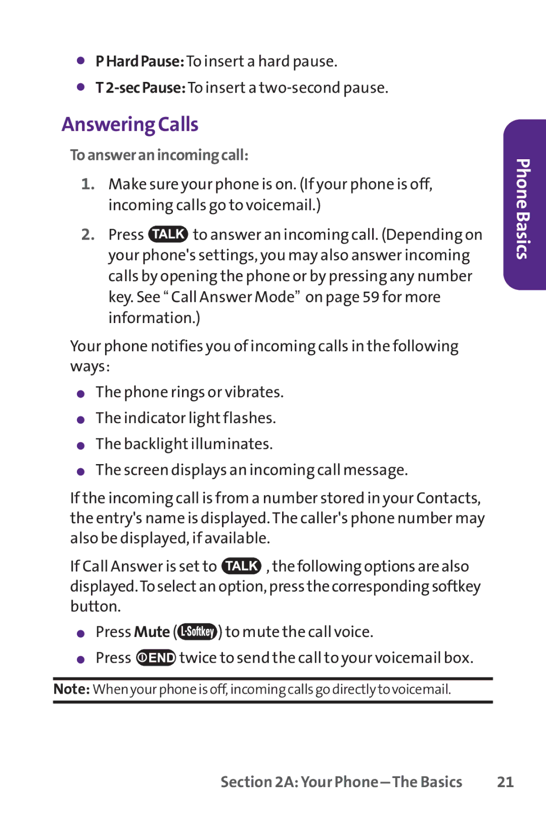 UTStarcom PPLS-7075 manual Answering Calls, Toansweranincomingcall 