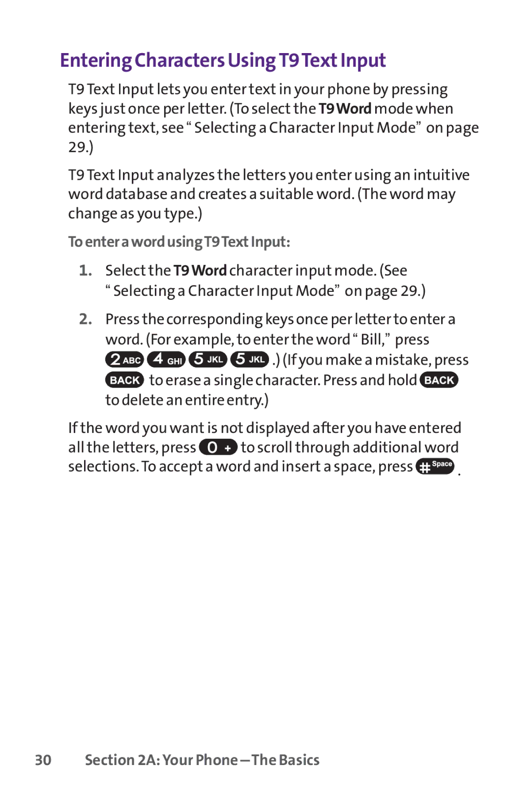 UTStarcom PPLS-7075 manual Entering Characters Using T9TextInput, ToenterawordusingT9TextInput 