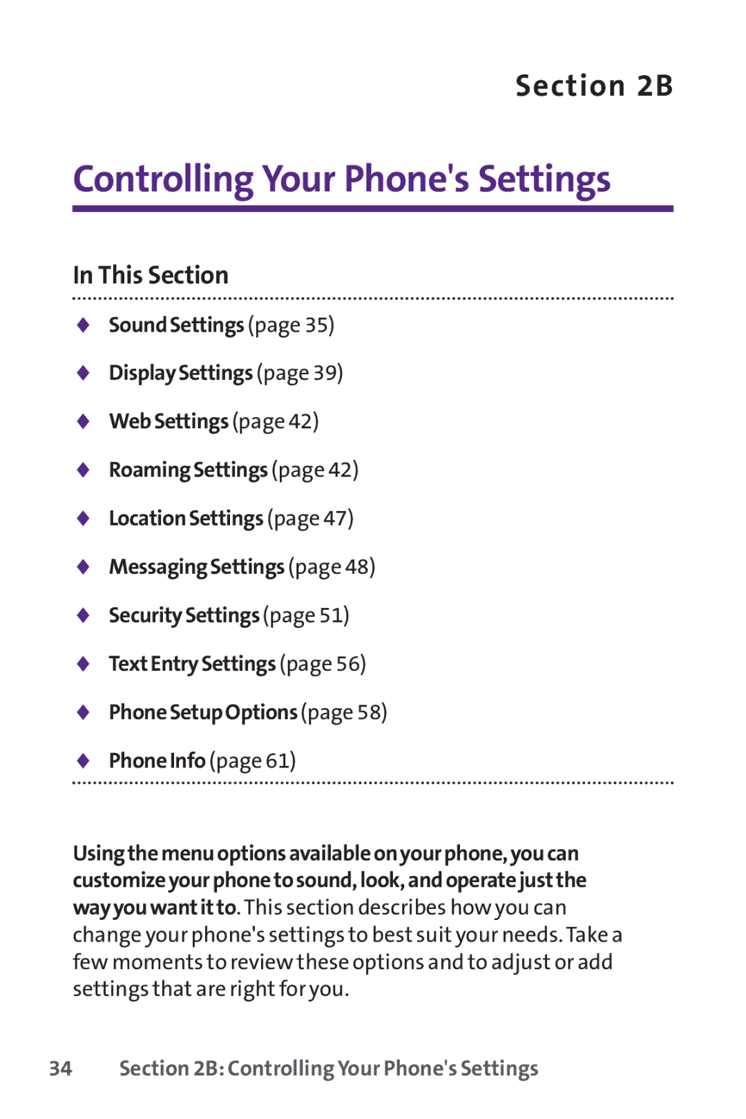 UTStarcom PPLS-7075 manual Controlling Your Phones Settings 