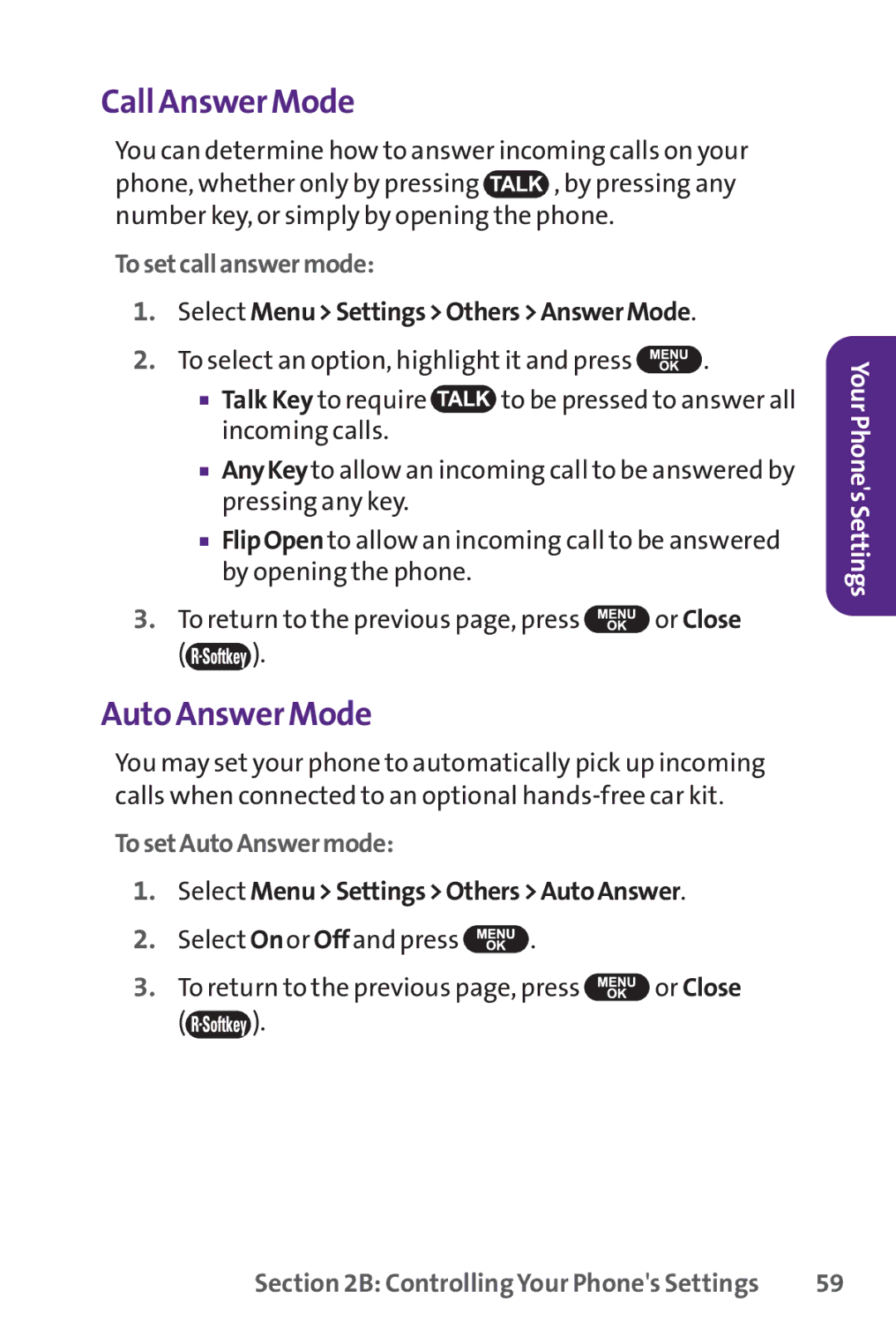 UTStarcom PPLS-7075 manual Call Answer Mode, Auto Answer Mode, Tosetcallanswermode, TosetAutoAnswermode 