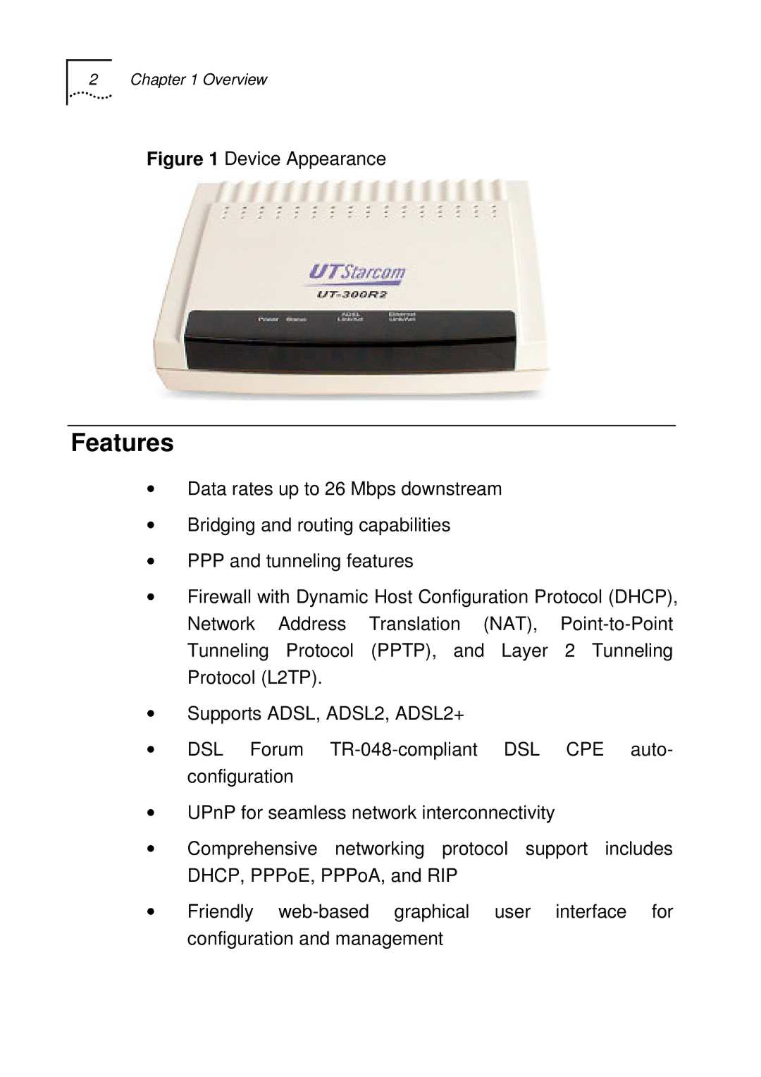 UTStarcom UT-300R2 manual Features, Device Appearance 