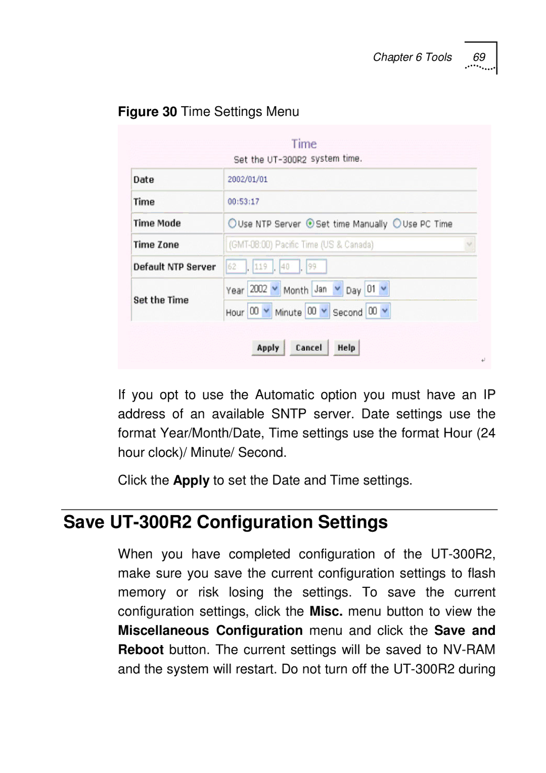 UTStarcom manual Save UT-300R2 Configuration Settings 