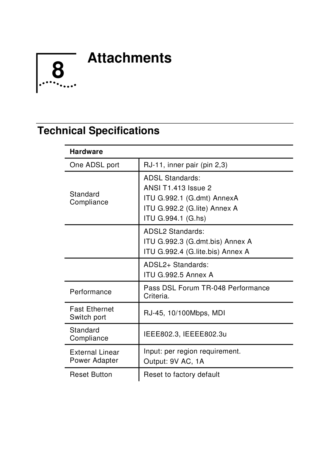 UTStarcom UT-300R2 manual Attachments, Technical Specifications 