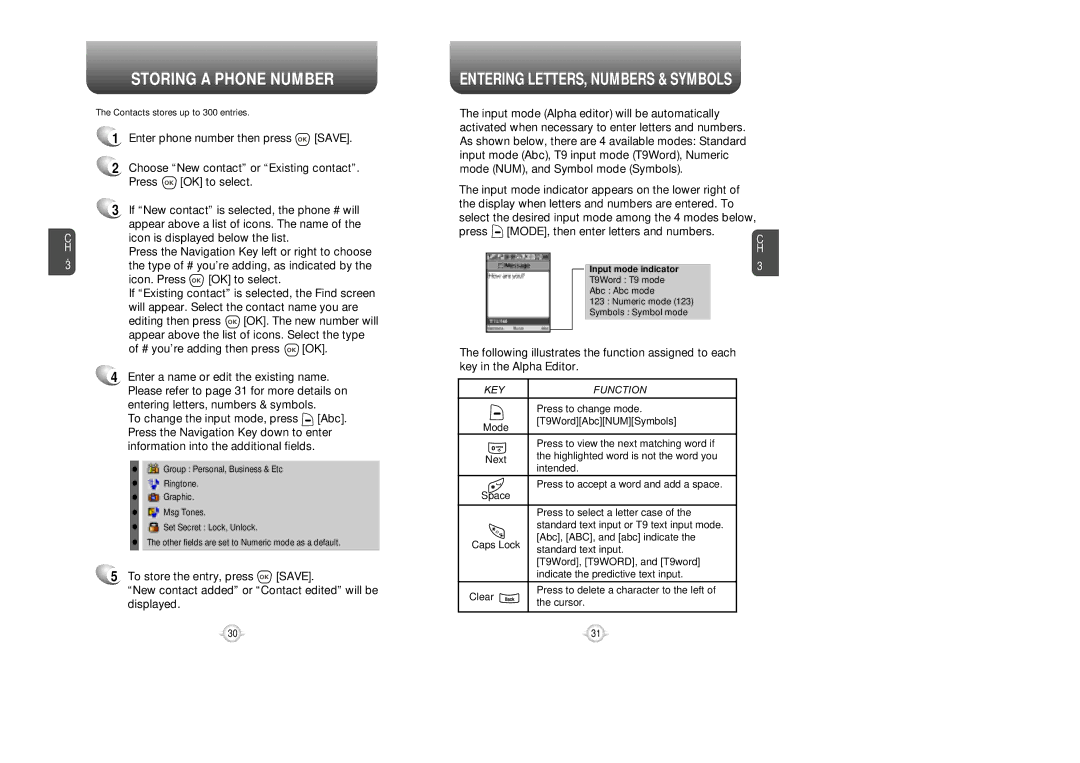 UTStarcom VM8915 manual Storing a Phone Number, Entering LETTERS, Numbers & Symbols 