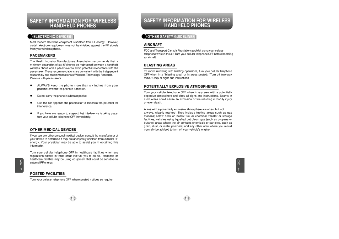 UTStarcom VM8915 manual Pacemakers, Other Medical Devices, Posted Facilities, Aircraft, Blasting Areas 