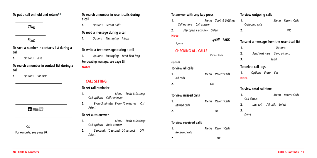 UTStarcom VMUTX1 dimensions Call Setting, Checking ALL Calls 