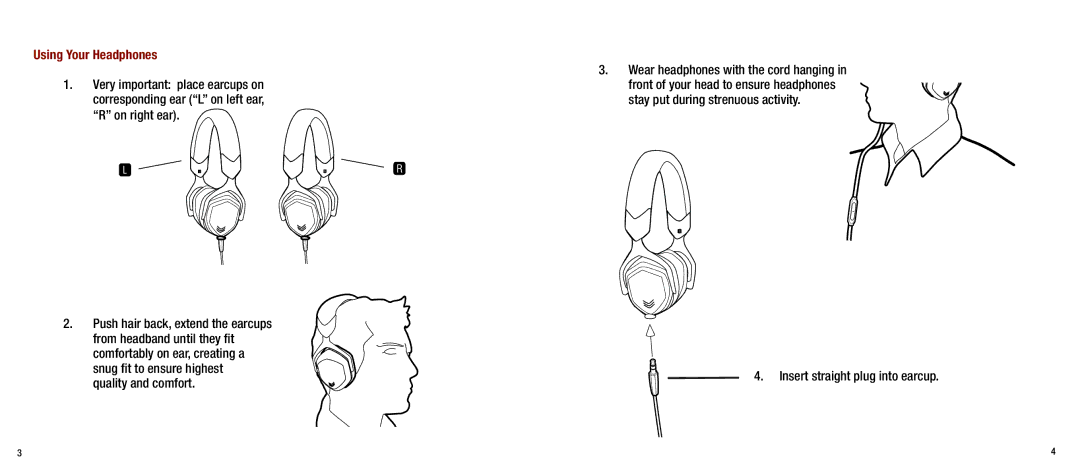 V-Moda M-80-SHADOW manual Using Your Headphones 