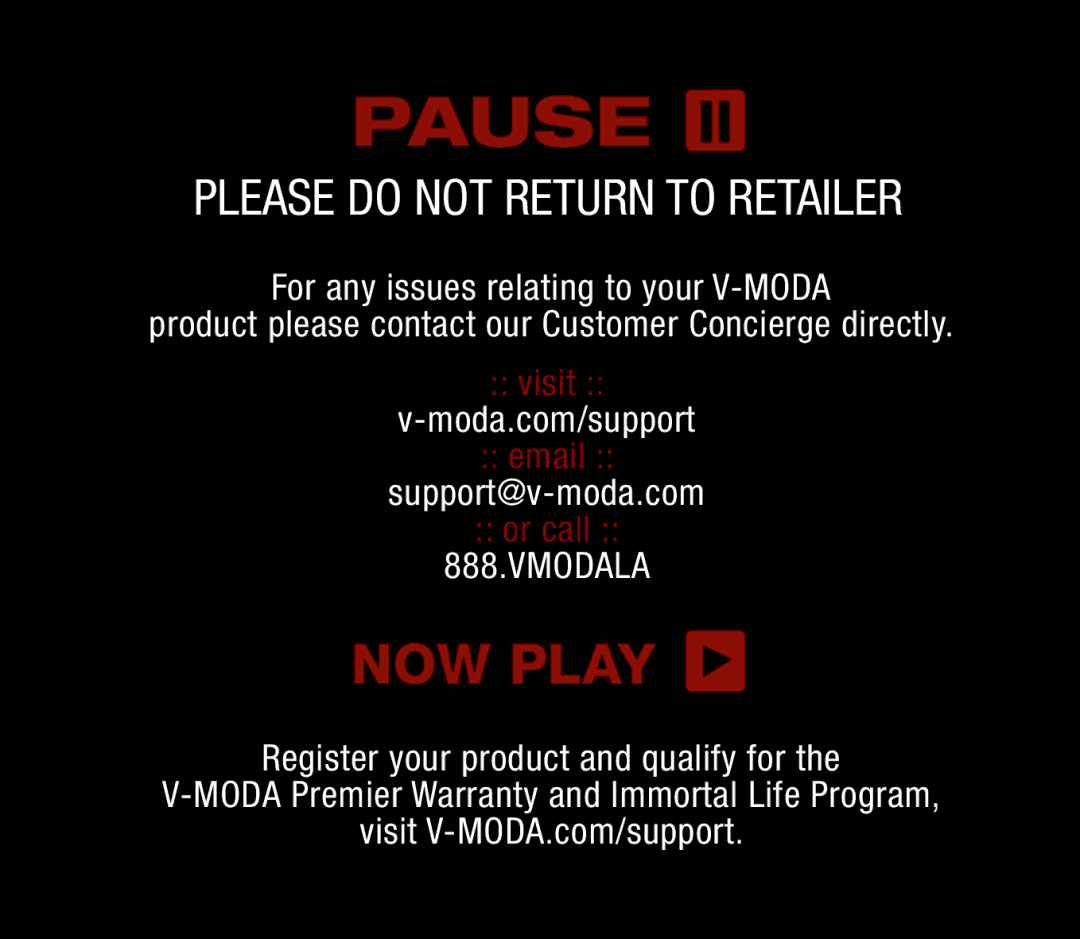 V-Moda M-80-SHADOW manual Pause 