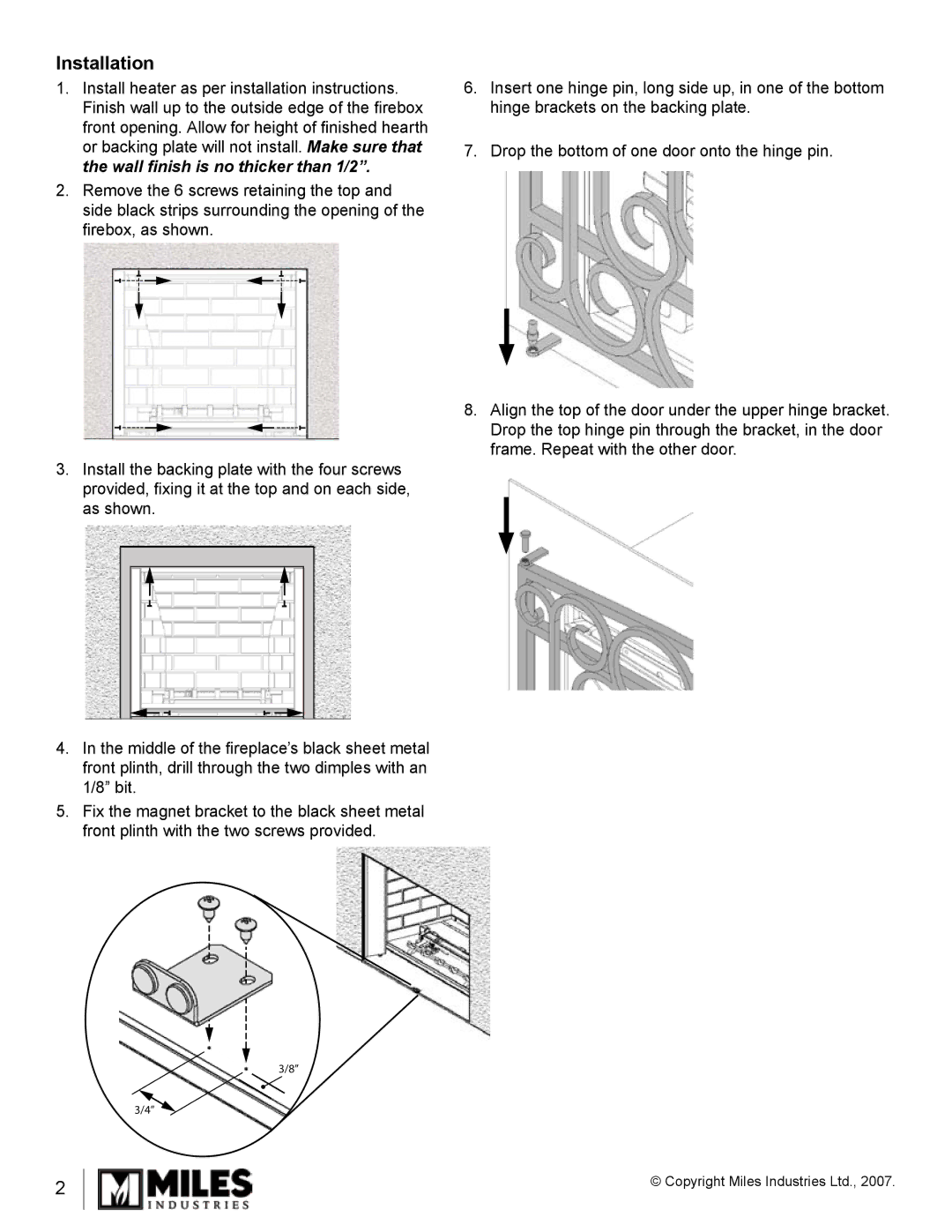 Valor Auto Companion Inc 1210DKA Installation, Install heater as per installation instructions 