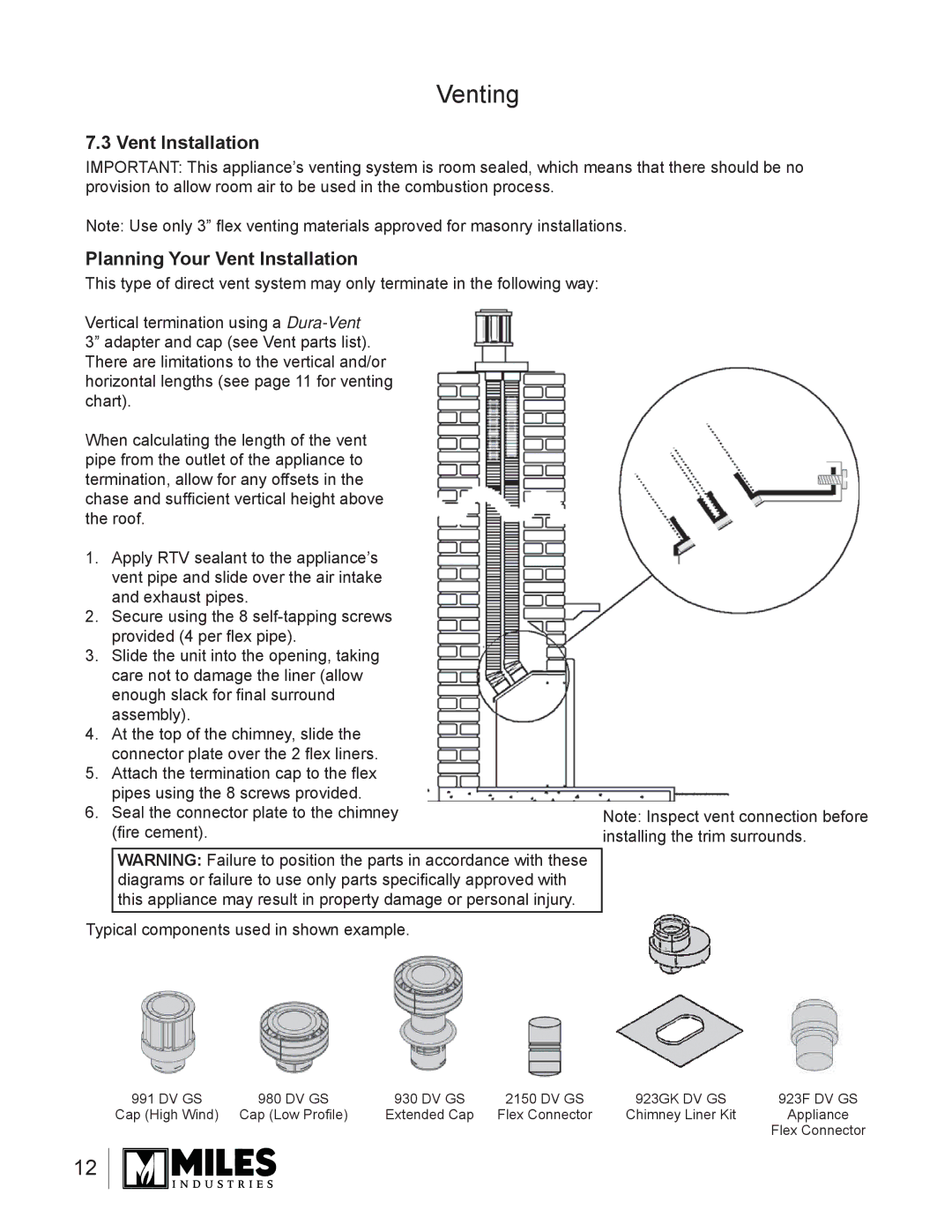 Valor Auto Companion Inc 739DVN, 739DVP owner manual Planning Your Vent Installation 