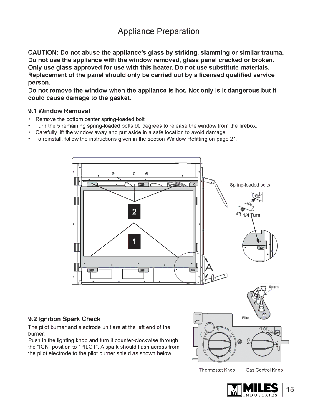 Valor Auto Companion Inc 739DVP, 739DVN owner manual Appliance Preparation, Ignition Spark Check 