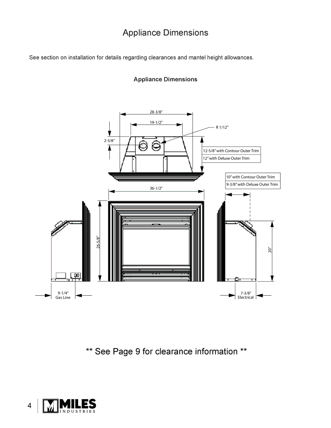 Valor Auto Companion Inc 739DVN, 739DVP owner manual Appliance Dimensions 