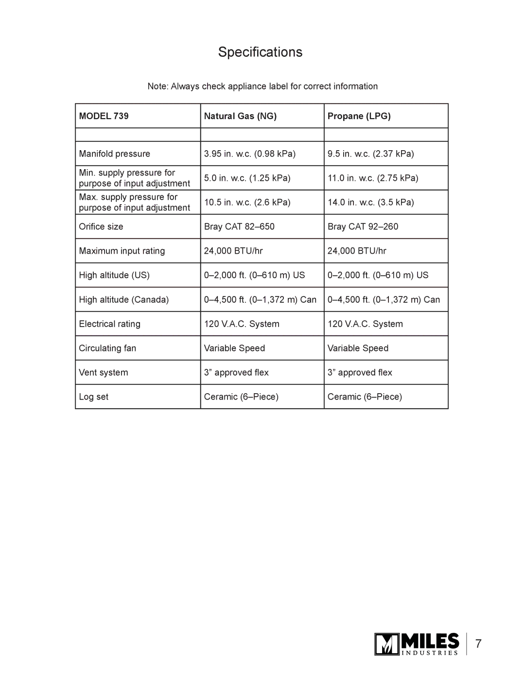 Valor Auto Companion Inc 739DVP, 739DVN owner manual Speciﬁcations, Model 