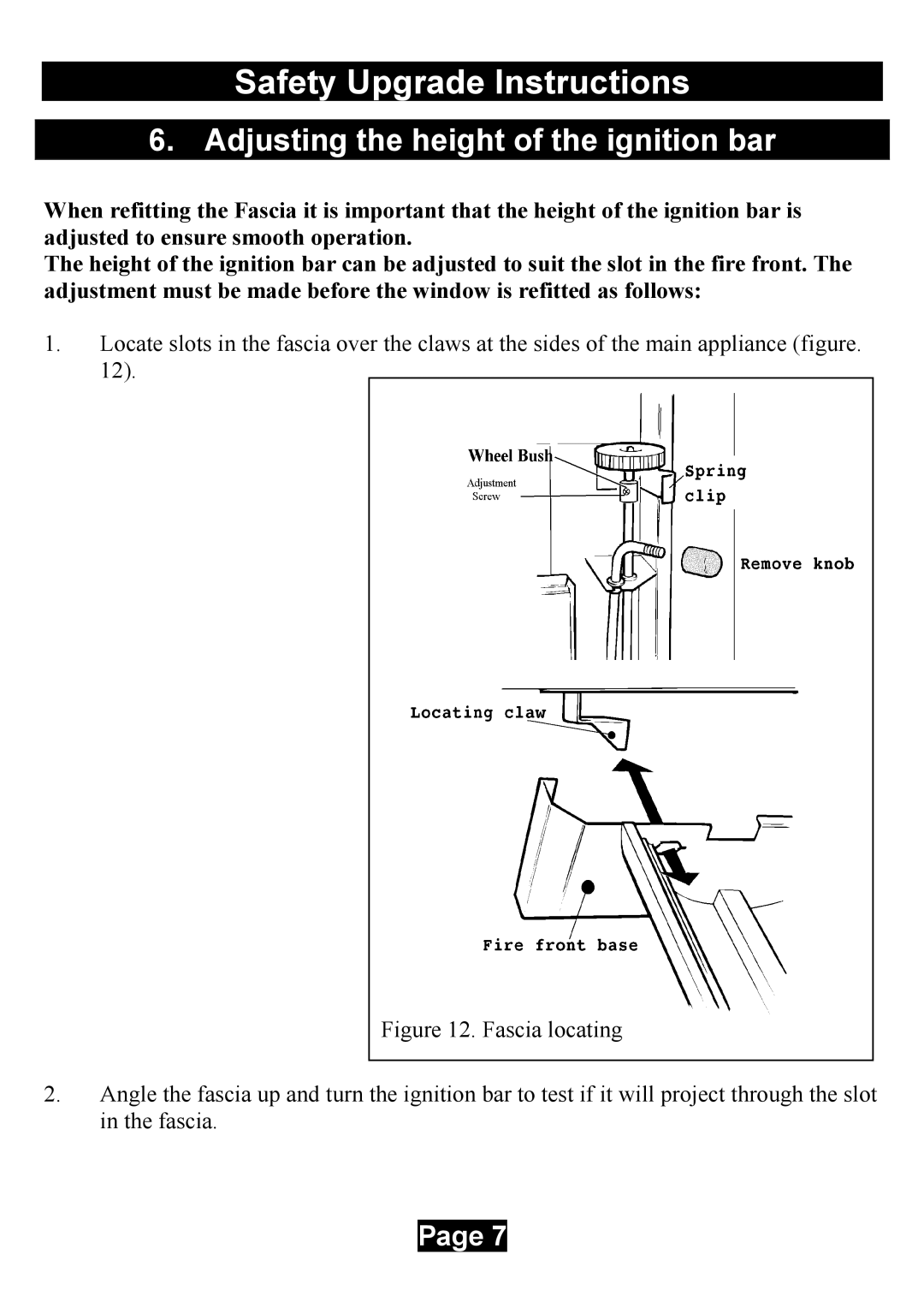 Valor Auto Companion Inc 837 AP, 837 AN manual Adjusting the height of the ignition bar 