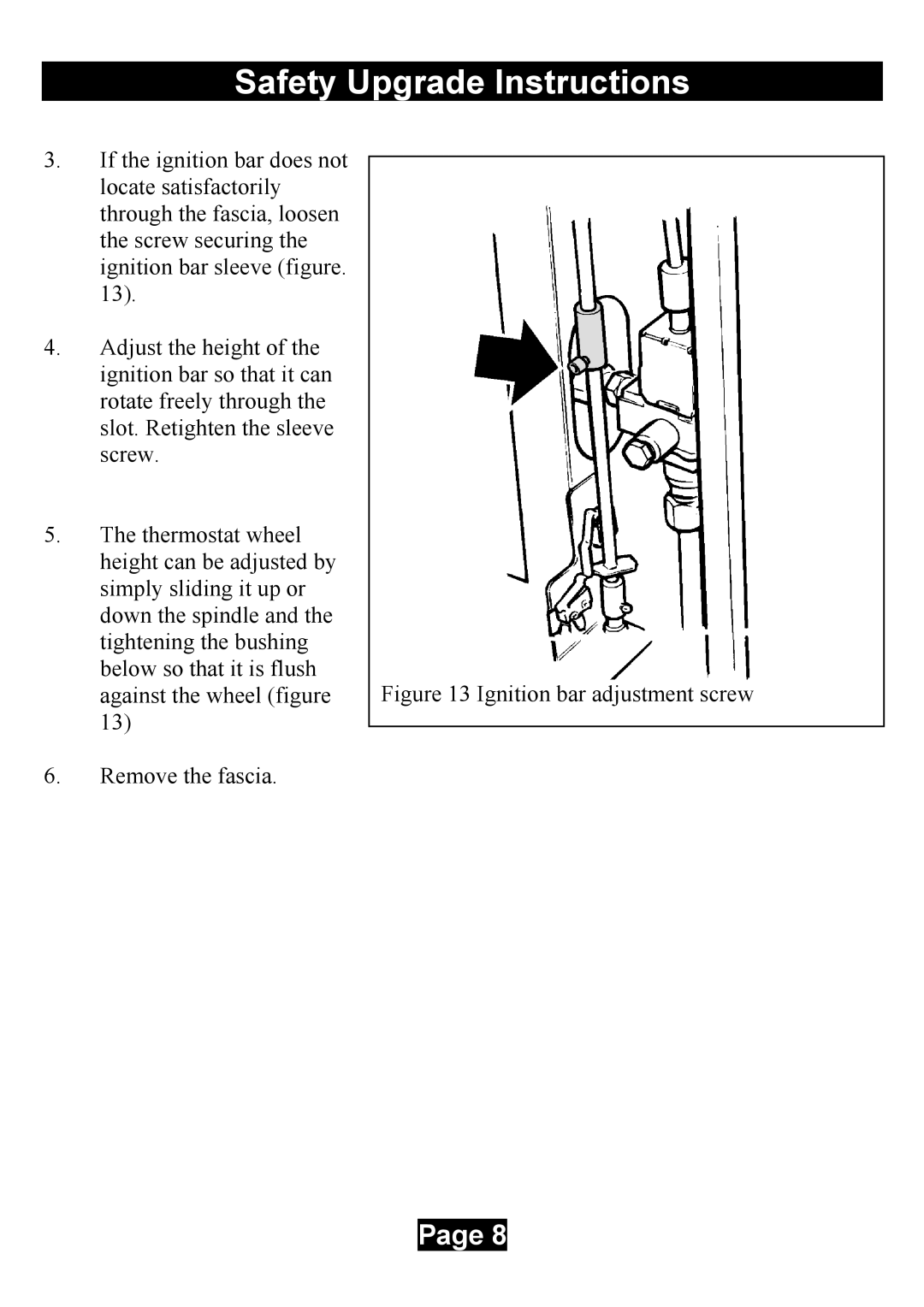 Valor Auto Companion Inc 837 AN, 837 AP manual Ignition bar adjustment screw 