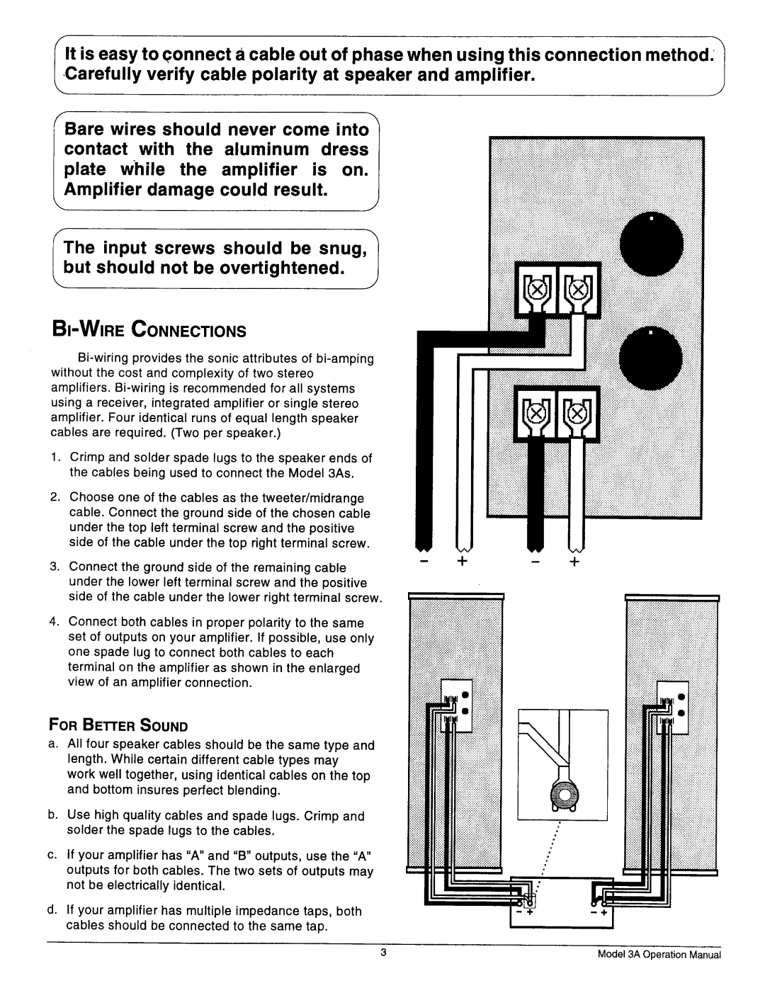 Vandersteen Audio 3A manual 