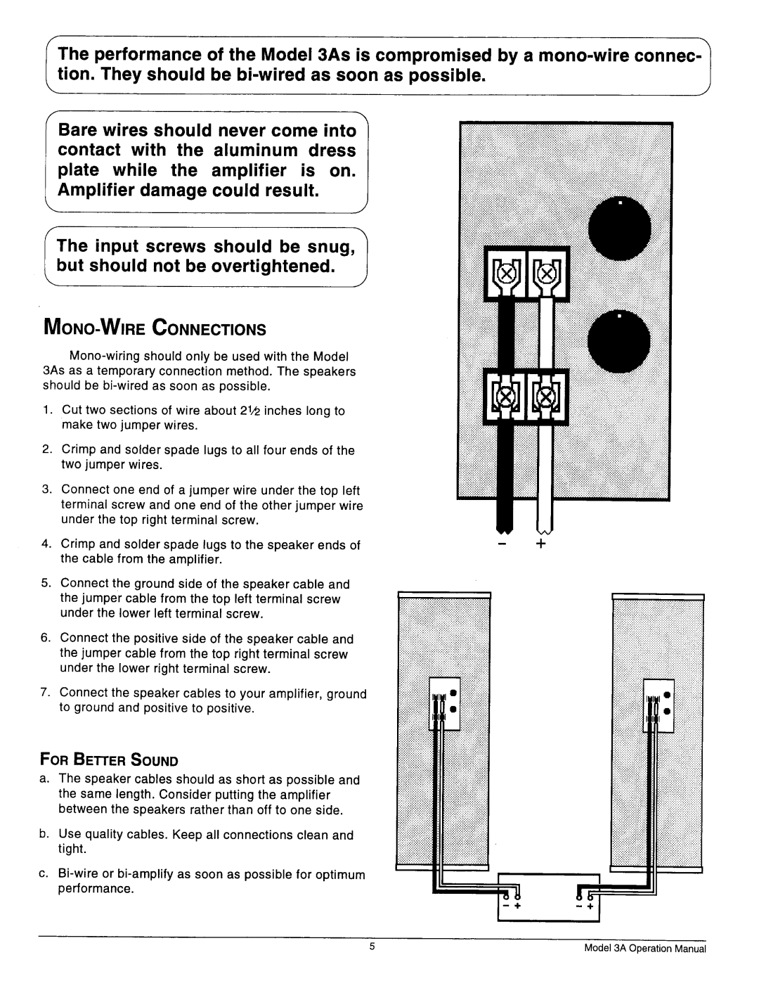 Vandersteen Audio 3A manual 