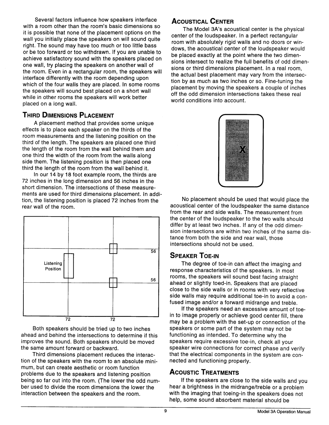 Vandersteen Audio 3A manual 