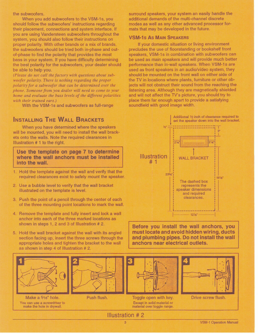 Vandersteen Audio VSM-1 manual 