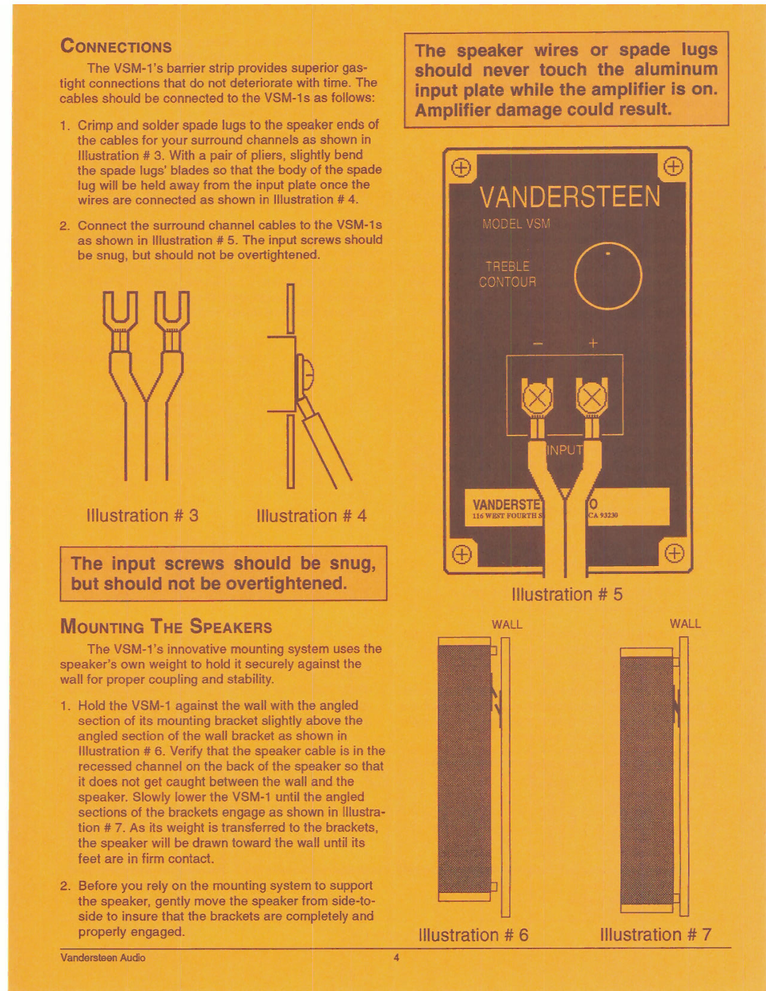 Vandersteen Audio VSM-1 manual 