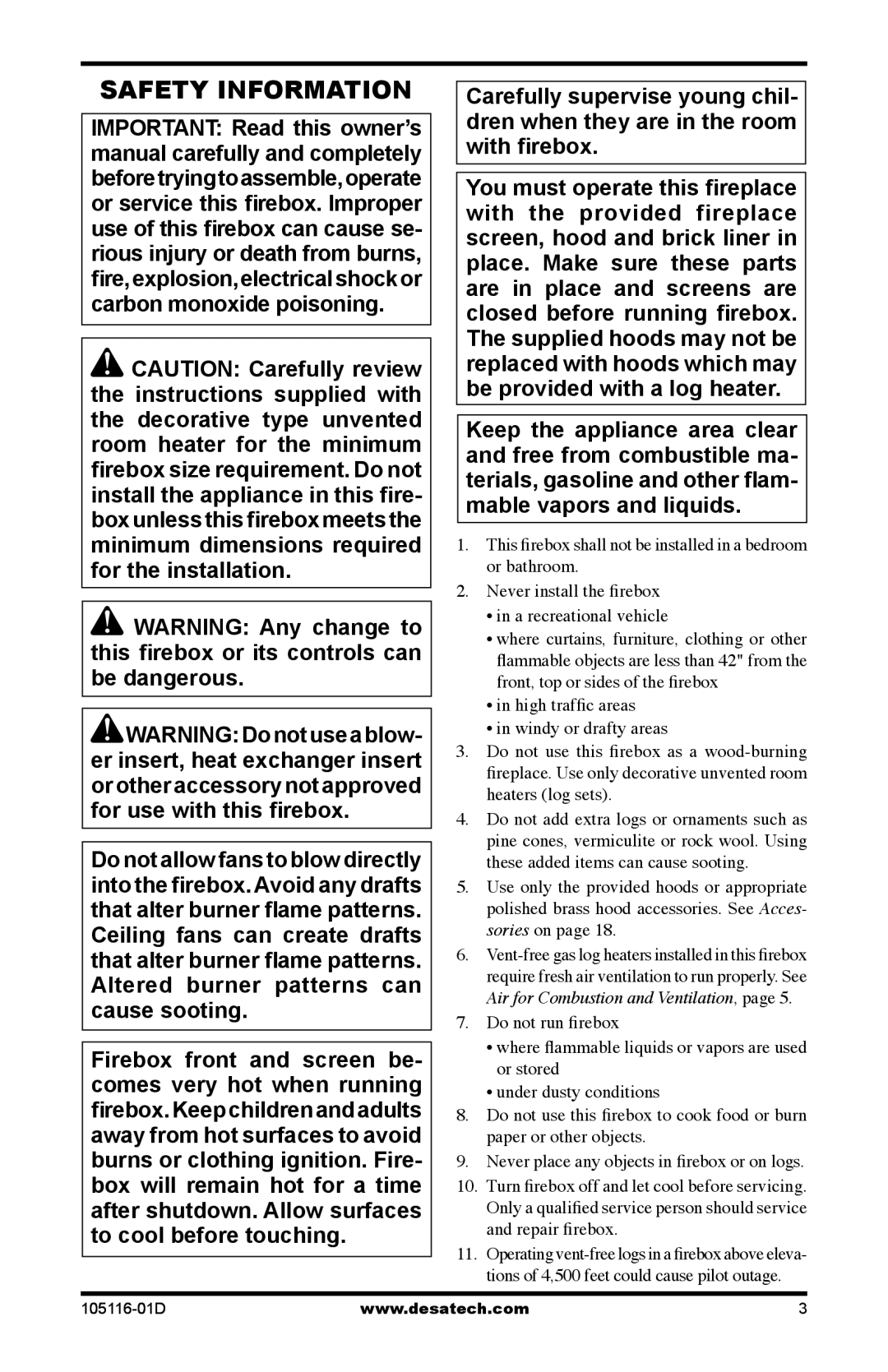 Vanguard FBST manual Safety Information 