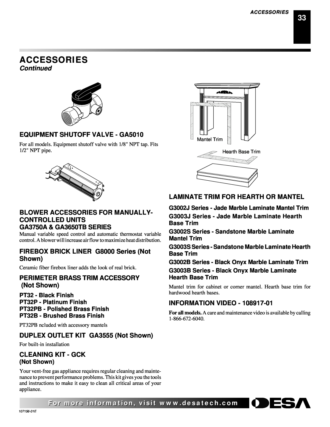 Vanguard Heating 107156-01E.pdf EQUIPMENT SHUTOFF VALVE - GA5010, Blower Accessories For Manually- Controlled Units 