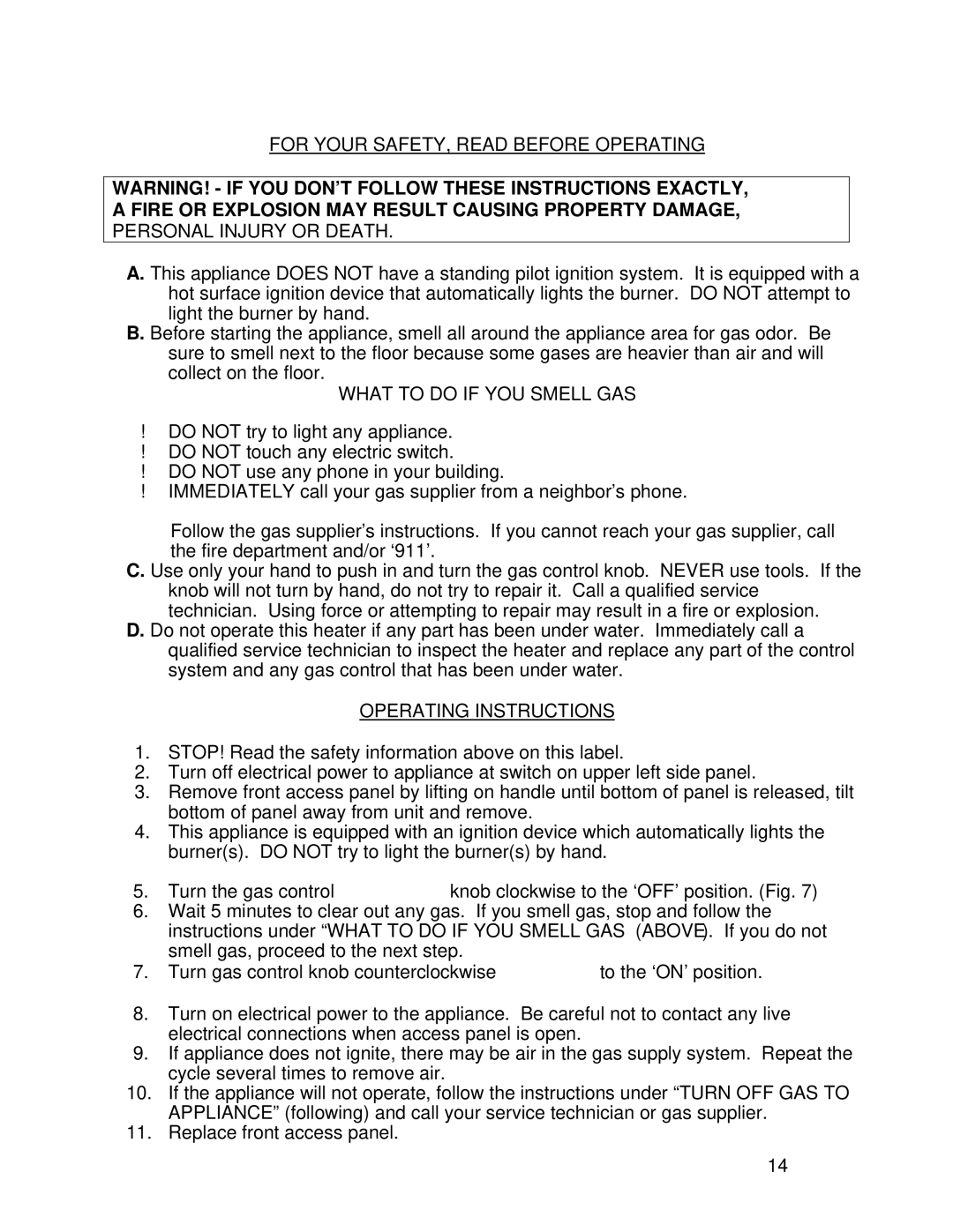 Vanguard Heating PM200, PM400 operation manual For Your SAFETY, Read Before Operating, Operating Instructions 