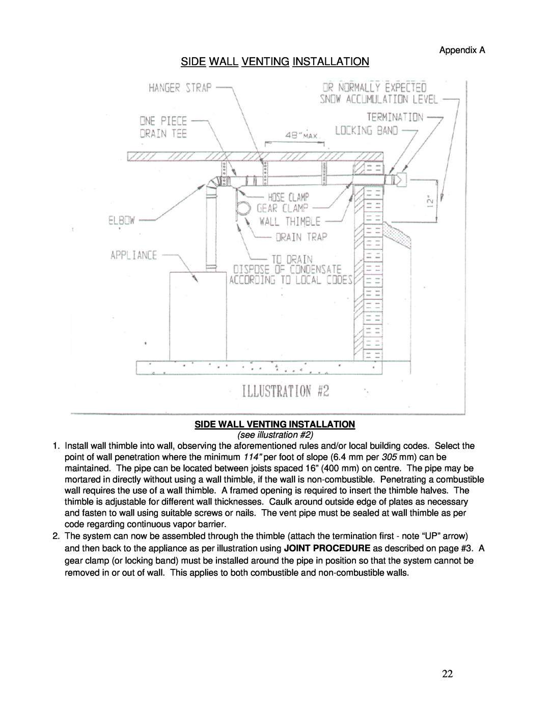 Vanguard Heating PM200, PM400 operation manual Side Wall Venting Installation, see illustration #2 