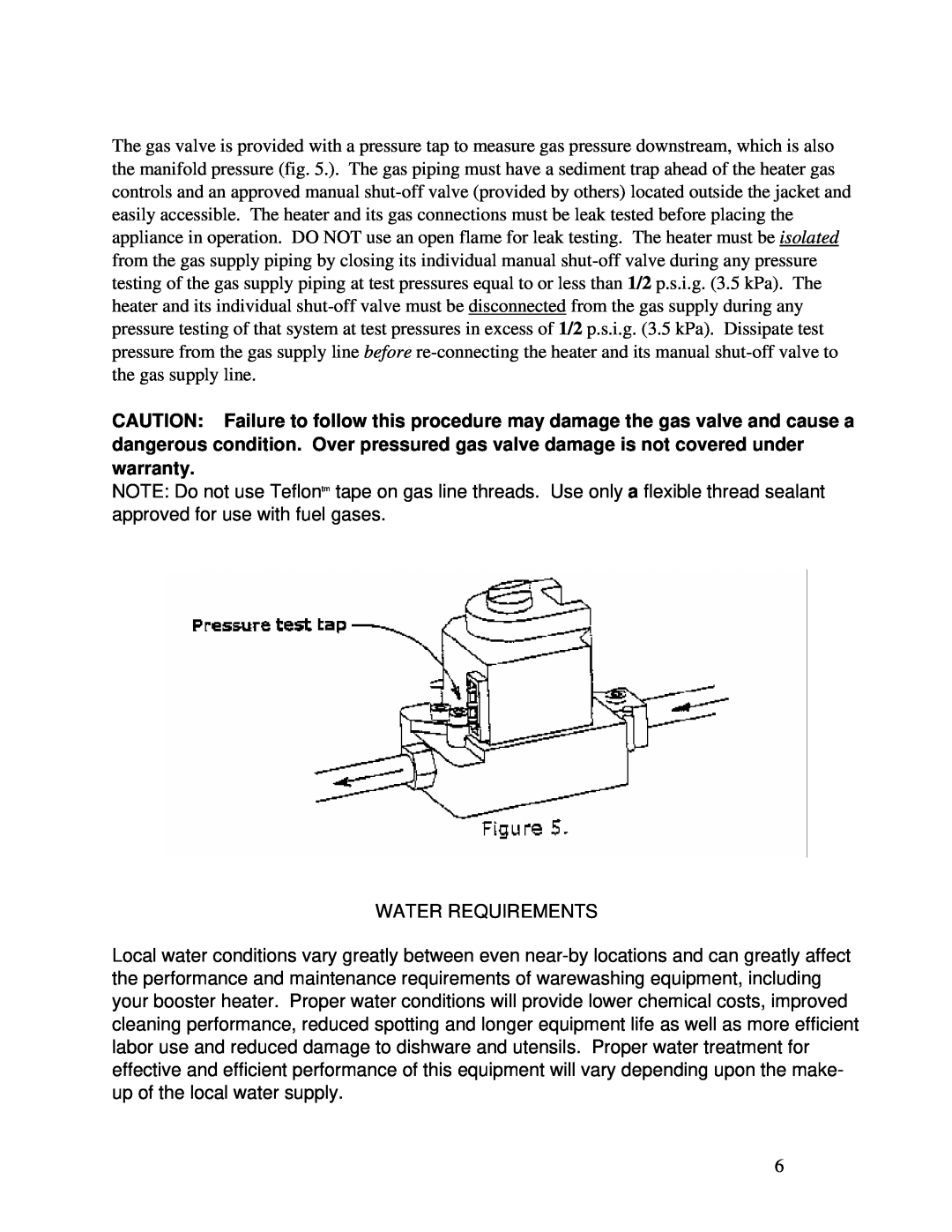 Vanguard Heating PM200, PM400 operation manual Water Requirements 