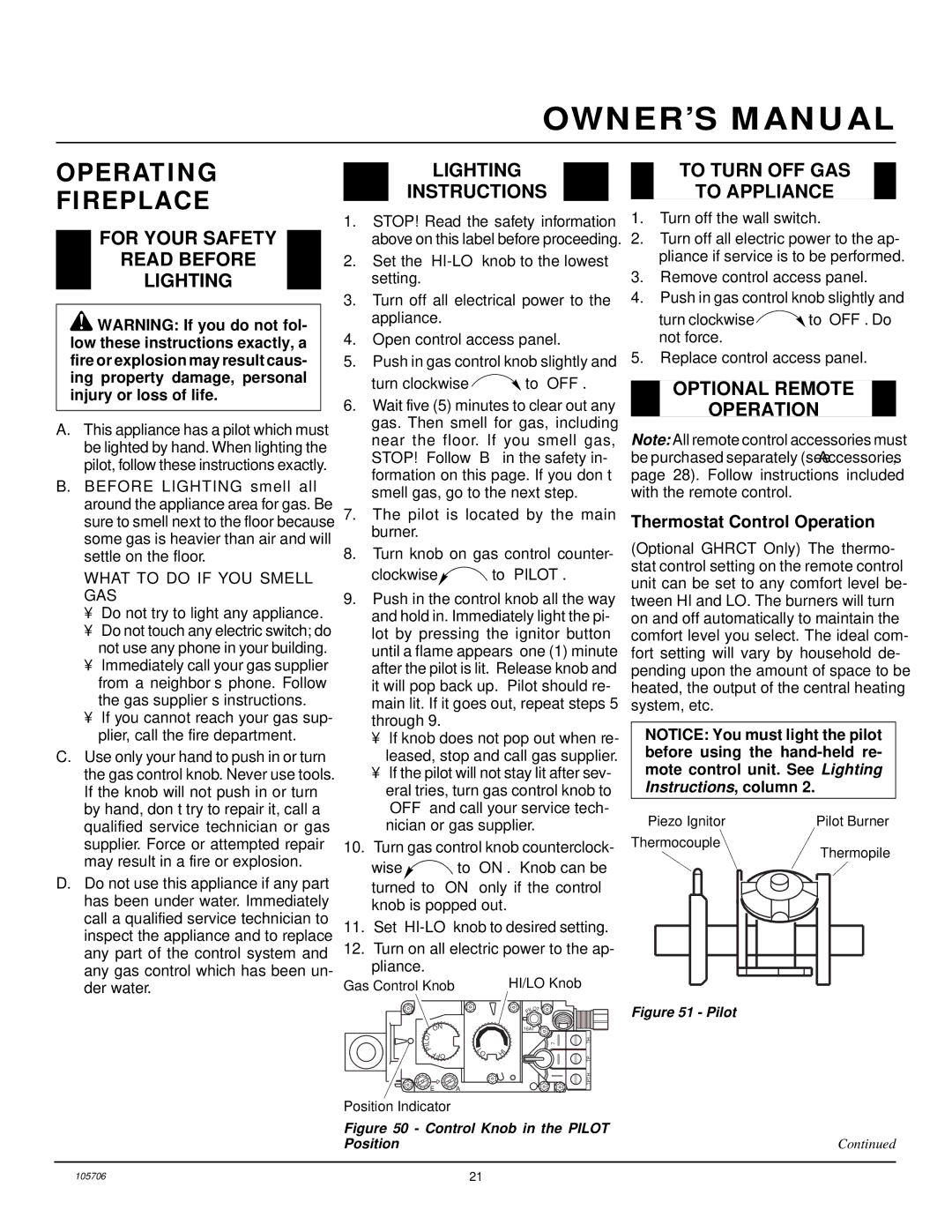 Vanguard Heating VDVF36STN, VDVF36STP Operating Fireplace, For Your Safety Read Before Lighting, Lighting Instructions 