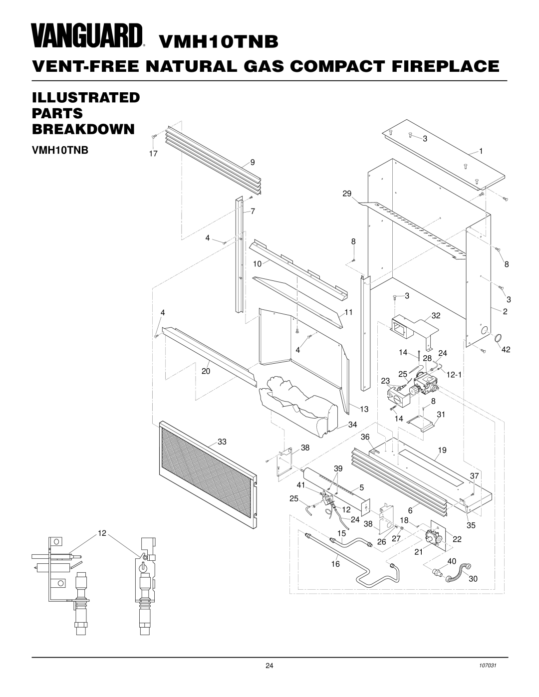 Vanguard Heating installation manual Illustrated Parts Breakdown, VMH10TNB17 